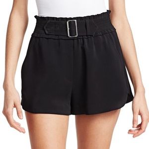 A.L.C Auburn Buckle Crepe Shorts BLACK SIZE 2 NWT